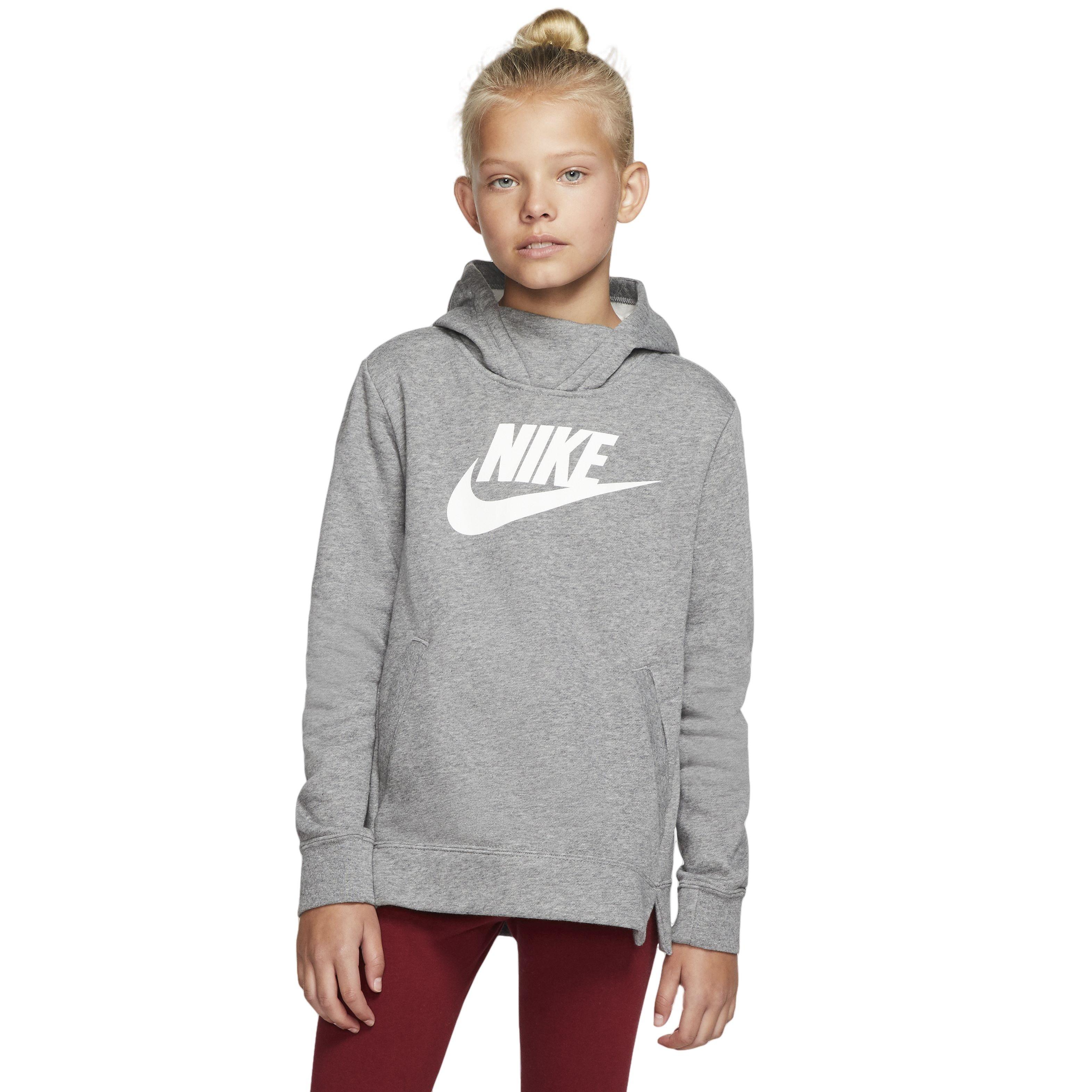 Nike Big Girls' Sportswear PE Pullover Hoodie - GREY
